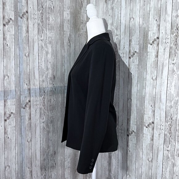 Women's Rafaella Long Sleeve Blazer | Collared | Button | Size 6 | Black | Lined - Picture 2 of 16